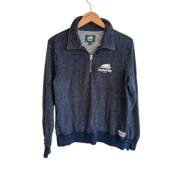 Roots Canada black PARK CITY, UT  zip sweatshirt size L large - Picture 1 of 5